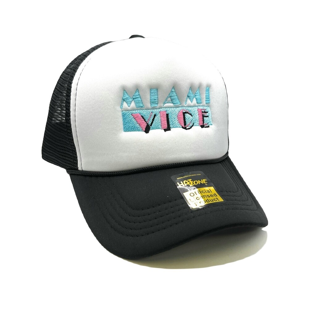 Miami Vice Mesh Trucker Snapback (White/Black)